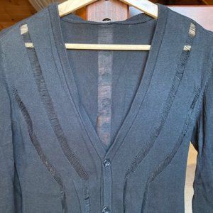 Silky semi-sheer black cardigan